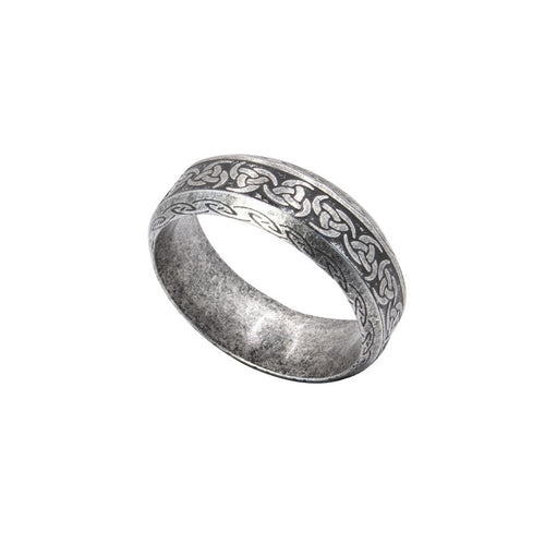 Stainless steel ring with antique look and celtic design and meant for friendship or partner ring, Ring width 8 mm, Material: stainless steel.