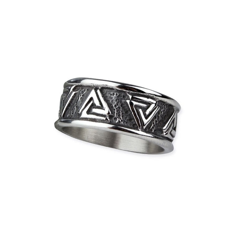Stainless steel Wotan's Knot ring Width: approx. 1.0 cm, Material: stainless steel.