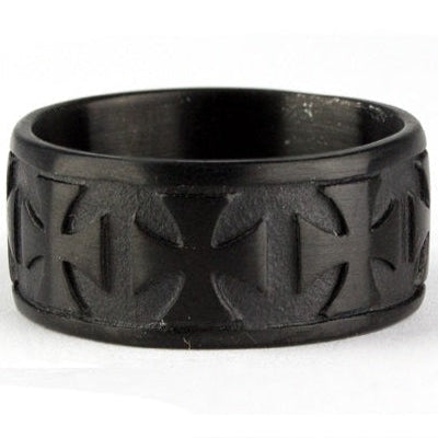 Black Iron Cross Ring