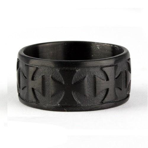 Black Iron Cross Ring