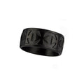 Stainless steel ring with surrounding design "Iron Cross", Width: approx. 1.0 cm, Material: coated stainless steel.