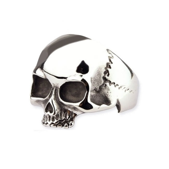 POLISHED STEEL SKULL RING
