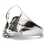 POLISHED STEEL SKULL RING
