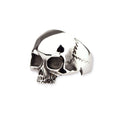 Stainless steel ring skull, Width: approx. 2.2 cm, Material: polished stainless steel.