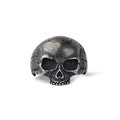 Stainless steel ring skull oxidized, Width: approx. 2.2 cm, Material: polished stainless steel.