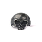 Stainless steel ring skull oxidized, Width: approx. 2.2 cm, Material: polished stainless steel.