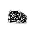 Stainless steel Black Iron Cross ring width 1,6 cm, Material: Stainless steel with black enamel.
