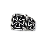 Stainless steel Black Iron Cross ring width 1,6 cm, Material: Stainless steel with black enamel.
