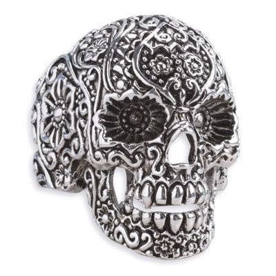 ORNAMENT SKULL STEEL RING
