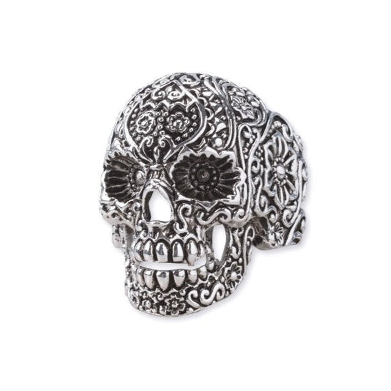 ORNAMENT SKULL STEEL RING