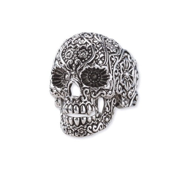 Stainless steel ring Ornament Sugar Skull Size: 2.7 cm high, Material: stainless steel.