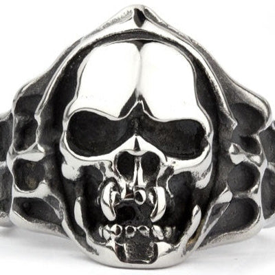 MUMMY SKULL STEEL RING