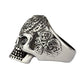 SKULL WITH STONE STEEL RING