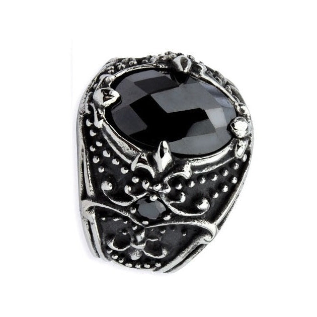 ORNAMENT LILY STEEL RING