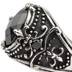 ORNAMENT LILY STEEL RING