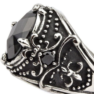 ORNAMENT LILY STEEL RING