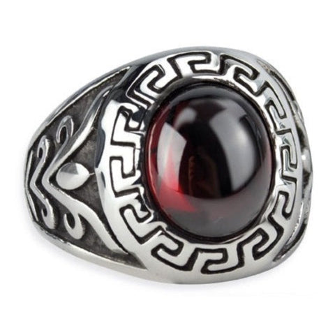 MEANDER CRYSTAL STEEL RING