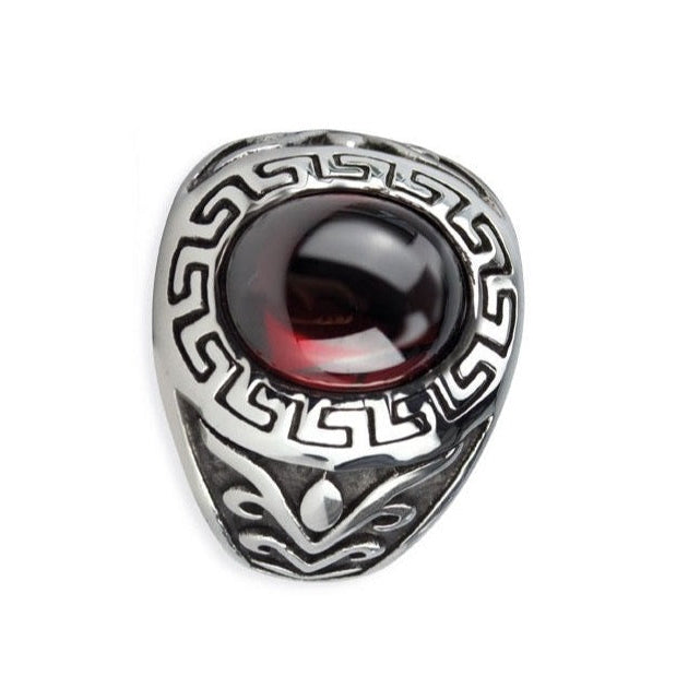 MEANDER CRYSTAL STEEL RING