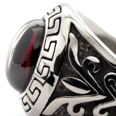 MEANDER CRYSTAL STEEL RING
