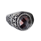 BOHEMIAN CRYSTAL STEEL RING