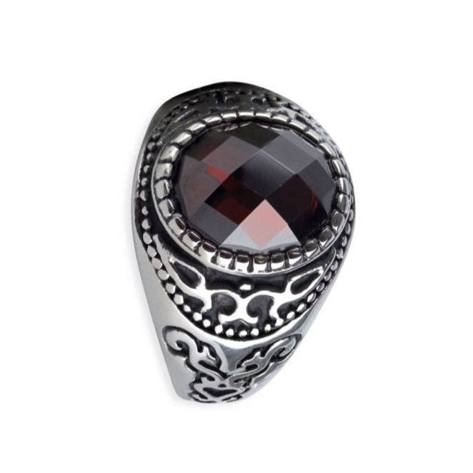 BOHEMIAN CRYSTAL STEEL RING