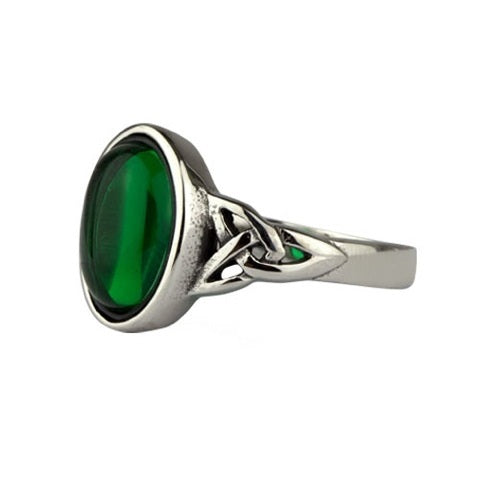 Celtic Green Steel Ring