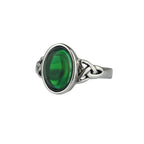 Stainless steel ring with Celtic design and stone, Height: approx. 1.4 mm, Material: stainless steel with zirconia.