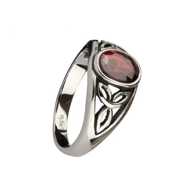 CELTIC RED STEEL RING
