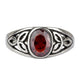 Celtic Red Steel Ring