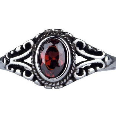 ORNAMENT RED STEEL RING