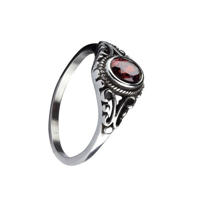 ORNAMENT RED STEEL RING
