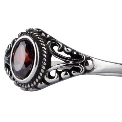ORNAMENT RED STEEL RING