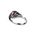 Stainless steel ring decorated with stone, Height: approx. 1.0 mm, Material: stainless steel with zirconia.