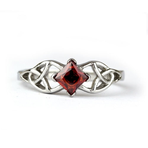 Celtic Crystal Steel Ring