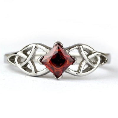 Celtic Crystal Steel Ring