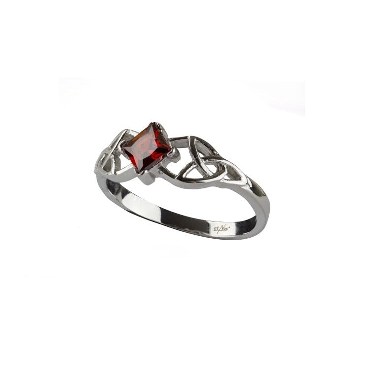 Stainless steel ring with Celtic design and stone, Height: approx. 0.8 mm, Material: stainless steel with zirconia.