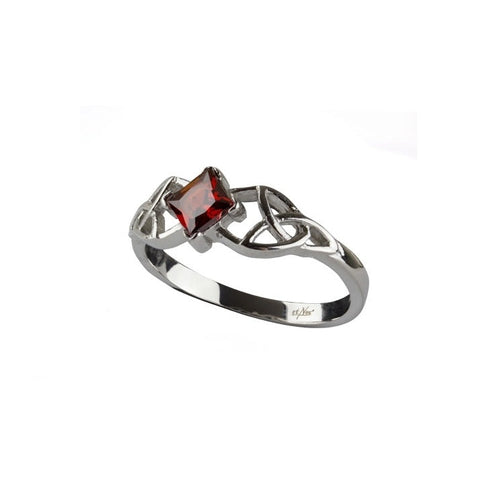 Stainless steel ring with Celtic design and stone, Height: approx. 0.8 mm, Material: stainless steel with zirconia.