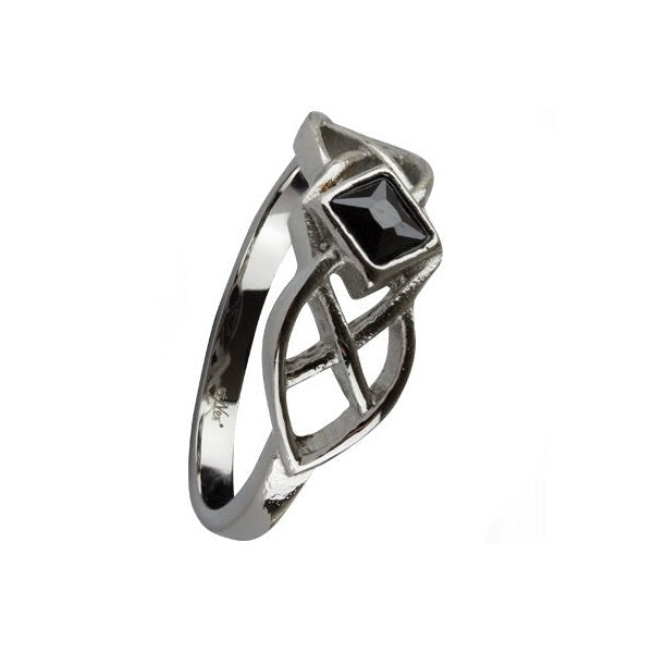 CELTIC CRYSTAL STEEL RING