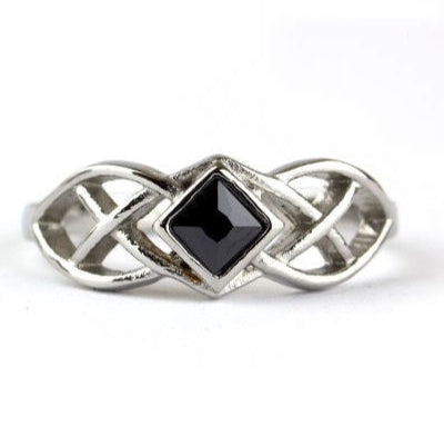 Celtic Crystal Steel Ring
