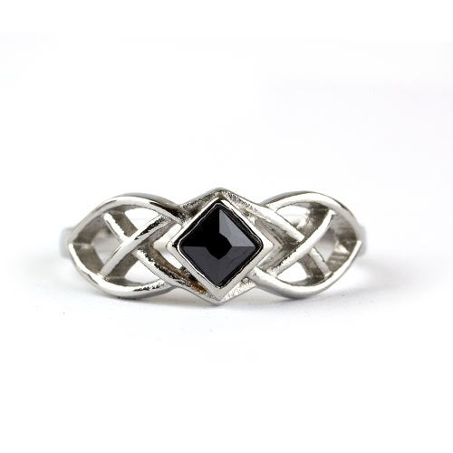 Celtic Crystal Steel Ring