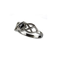Stainless steel ring with Celtic design and black stone, Height: approx. 0.8 mm, Material: stainless steel with zirconia.