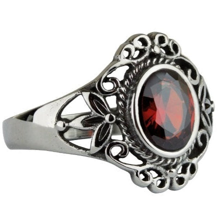 RED GOTH STEEL RING