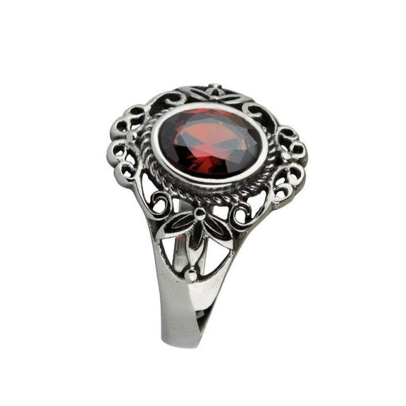 RED GOTH STEEL RING