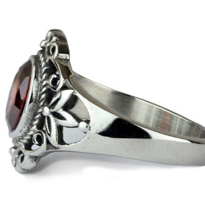 RED GOTH STEEL RING
