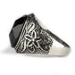 Black Flower Steel Ring