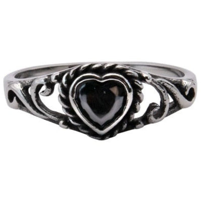Black Heart Steel Ring
