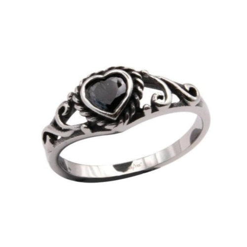 BLACK HEART STEEL RING