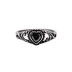 Stainless steel ring with heart design and stone, Width: approx. 0.8 mm, Material: stainless steel with zirconia.
