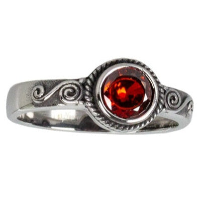SPIRAL RED STEEL RING