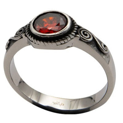SPIRAL RED STEEL RING